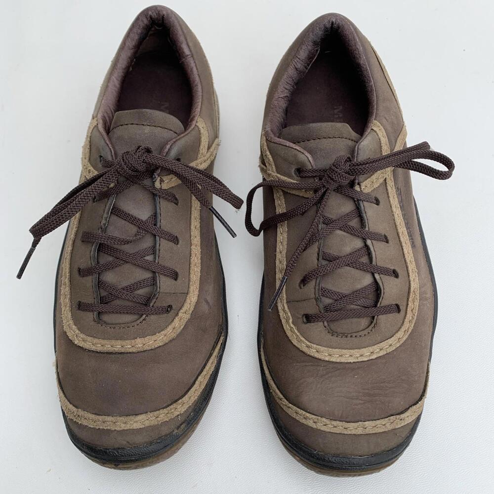 Merrell Cypress Brown Genuine Leather Sneakers Hiking Shoes size 8 Womens